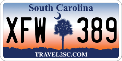 SC license plate XFW389