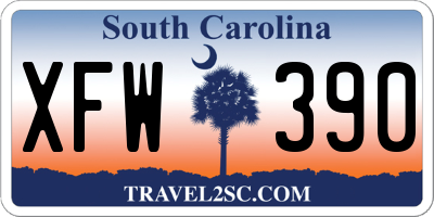 SC license plate XFW390