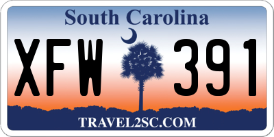 SC license plate XFW391