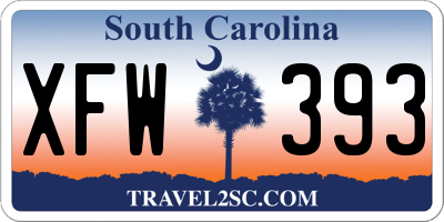 SC license plate XFW393