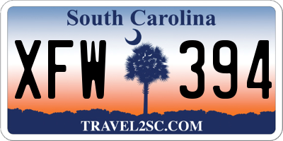 SC license plate XFW394
