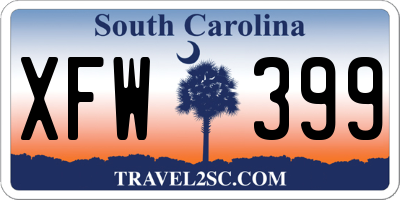SC license plate XFW399