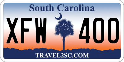 SC license plate XFW400