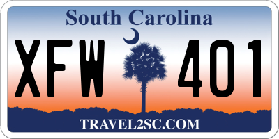 SC license plate XFW401