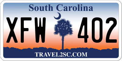 SC license plate XFW402