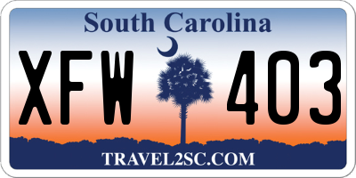 SC license plate XFW403