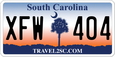 SC license plate XFW404