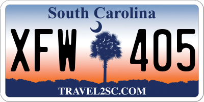 SC license plate XFW405