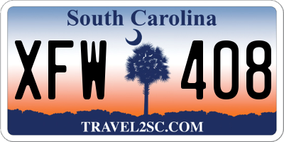 SC license plate XFW408