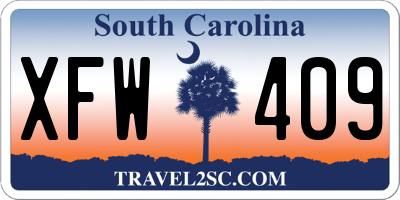 SC license plate XFW409