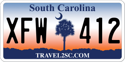 SC license plate XFW412