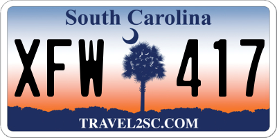 SC license plate XFW417