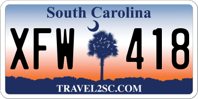 SC license plate XFW418