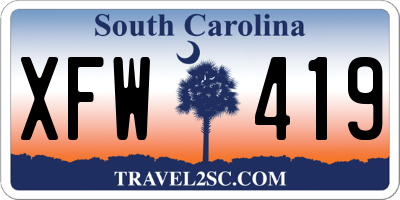 SC license plate XFW419