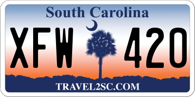 SC license plate XFW420
