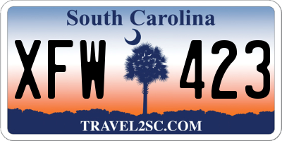 SC license plate XFW423