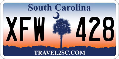 SC license plate XFW428