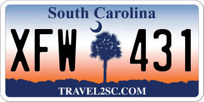 SC license plate XFW431