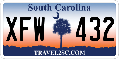 SC license plate XFW432
