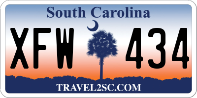 SC license plate XFW434