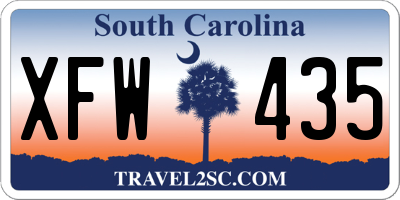 SC license plate XFW435