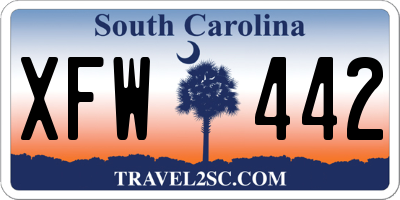 SC license plate XFW442