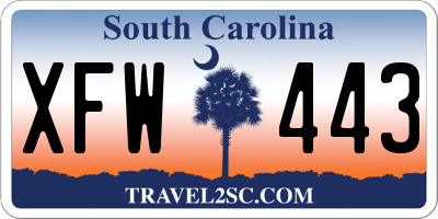 SC license plate XFW443