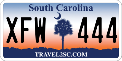SC license plate XFW444
