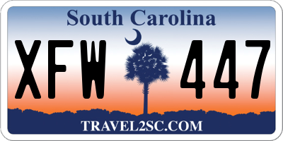SC license plate XFW447