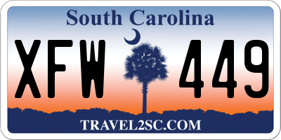 SC license plate XFW449