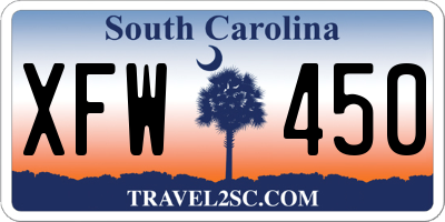 SC license plate XFW450