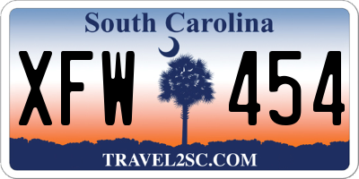 SC license plate XFW454
