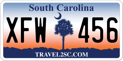 SC license plate XFW456