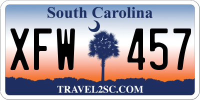 SC license plate XFW457