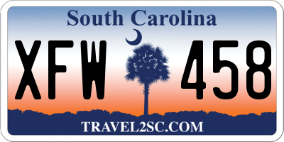 SC license plate XFW458