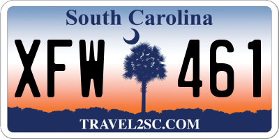 SC license plate XFW461