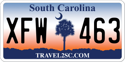 SC license plate XFW463