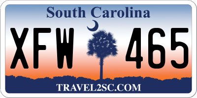 SC license plate XFW465