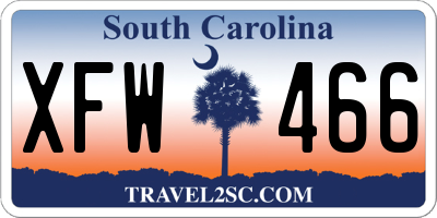 SC license plate XFW466
