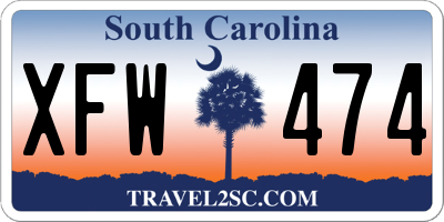 SC license plate XFW474