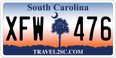 SC license plate XFW476