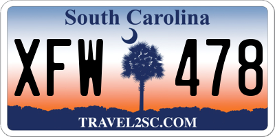 SC license plate XFW478
