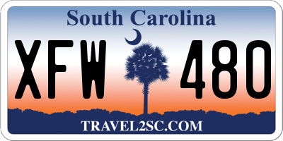 SC license plate XFW480