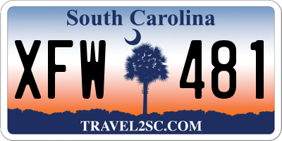 SC license plate XFW481