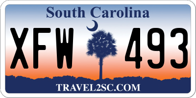 SC license plate XFW493