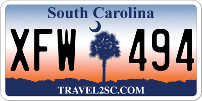 SC license plate XFW494