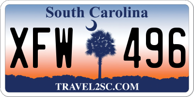 SC license plate XFW496
