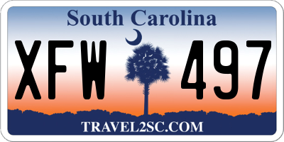 SC license plate XFW497
