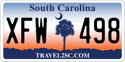 SC license plate XFW498