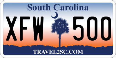 SC license plate XFW500